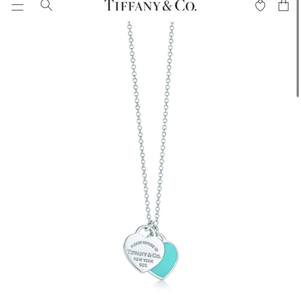 Tiffany Mini Double Heart Tag Pendant
